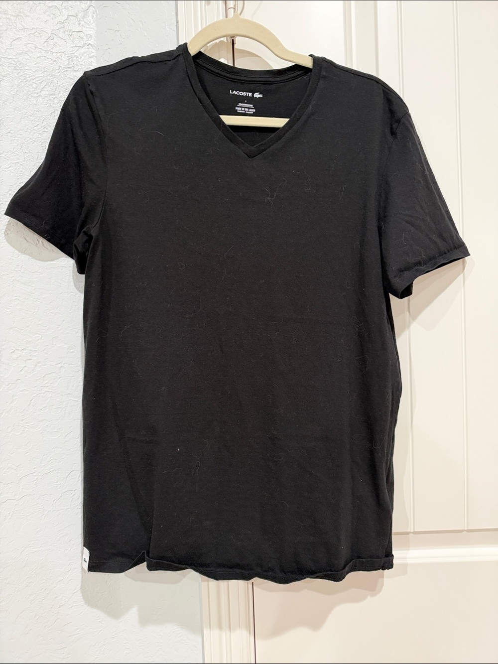 Lacoste Men's Black V-Neck Tee